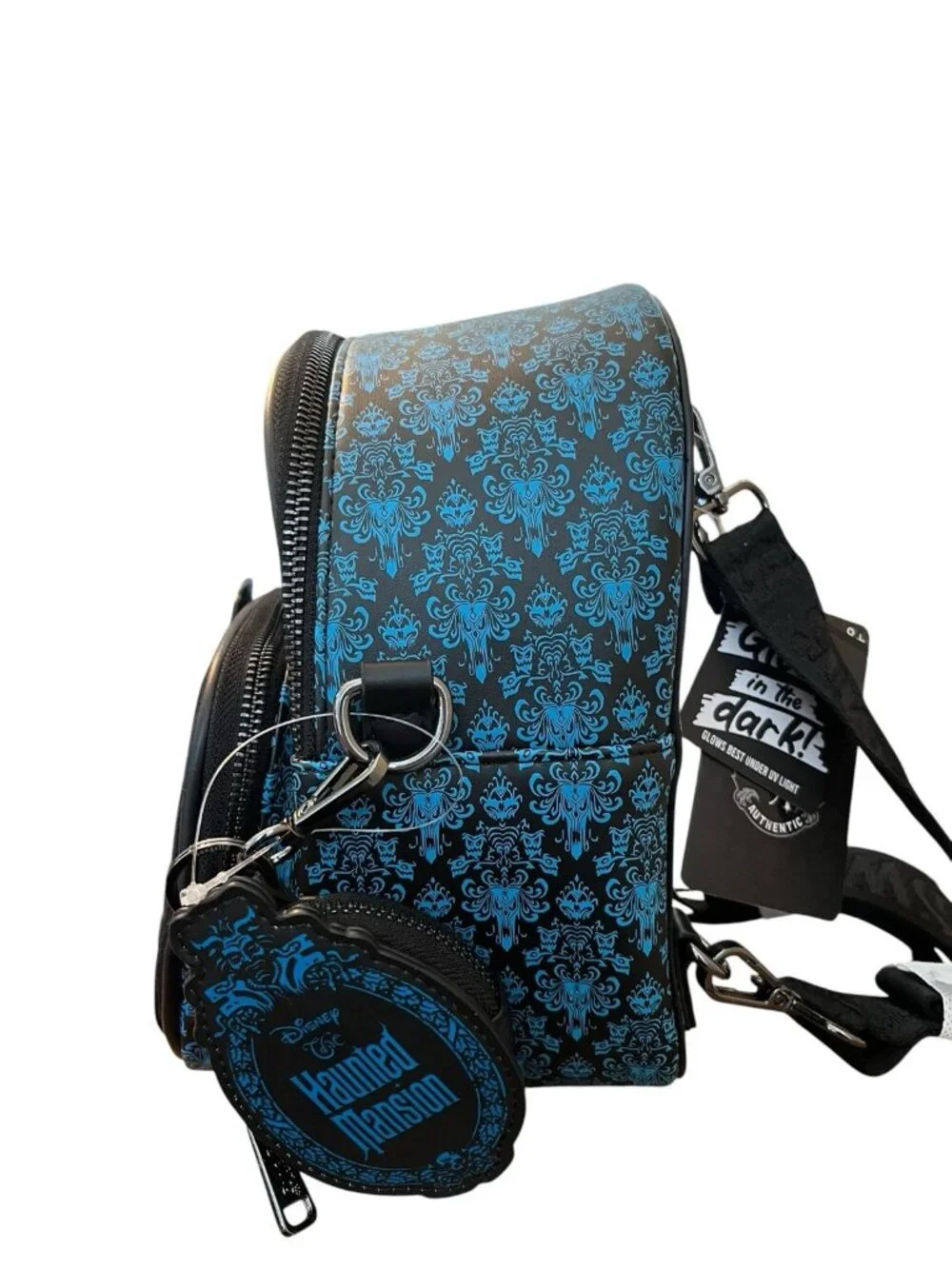 Loungefly Haunted Mansion Hitchhiking Ghosts Mini Backpack Convertible Bag NWT
